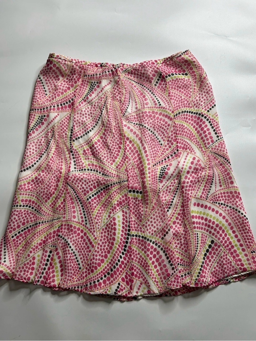 Talbots Pink & Cream Abstract Dot A-Line Skirt